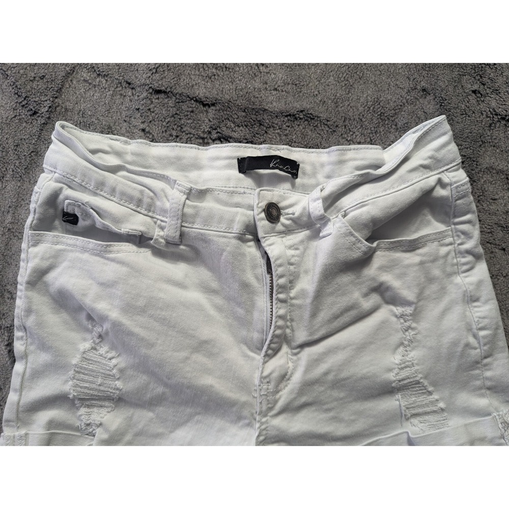 KanCan Cuffed Distressed Shorts Women's Size 9/28 White - Picture 2 of 11